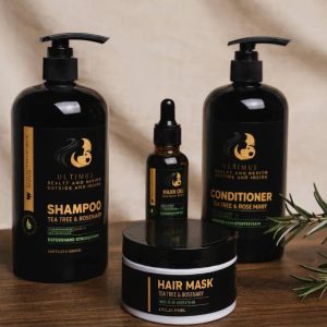 GAMME CAPILLAIRE (Cheveux Afro frisés & Crépus) - TRAITANT (Antipelliculaire, Alopécie) - NOURRIT, ADOUCIT, RÉPARE (cheveux secs & Abîmés)